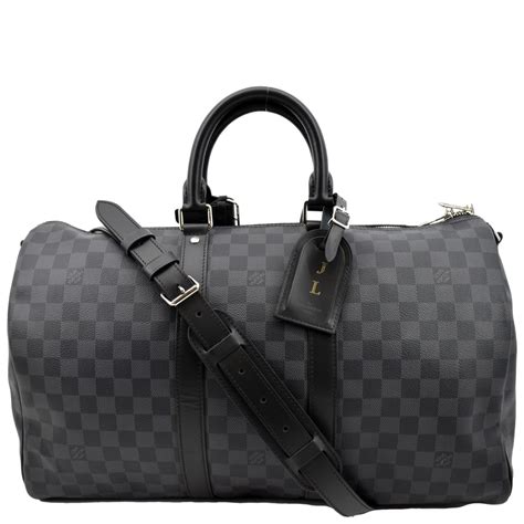 louis vuitton keepall bandouliere damier graphite 55 black graphite|Keepall Bandoulière 45 Damier Graphite Canvas.